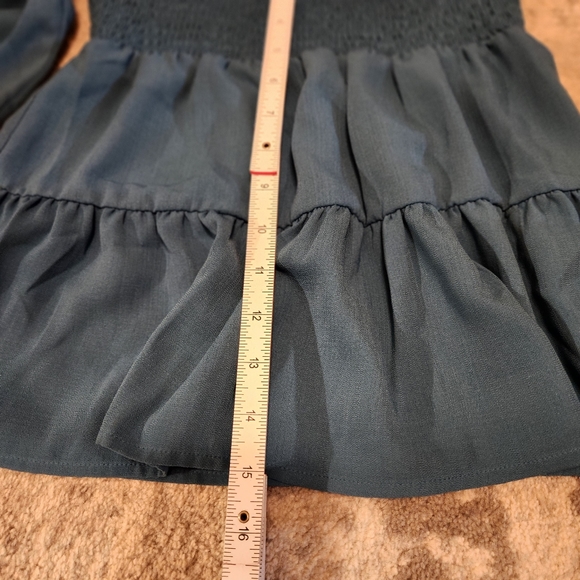 Paper Crane square neck teal babydoll top, women's size S. - Picture 3 of 4